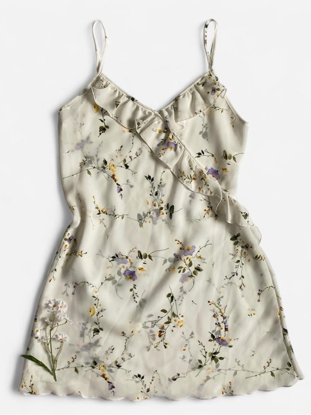 Vintage sheer white floral slip dress